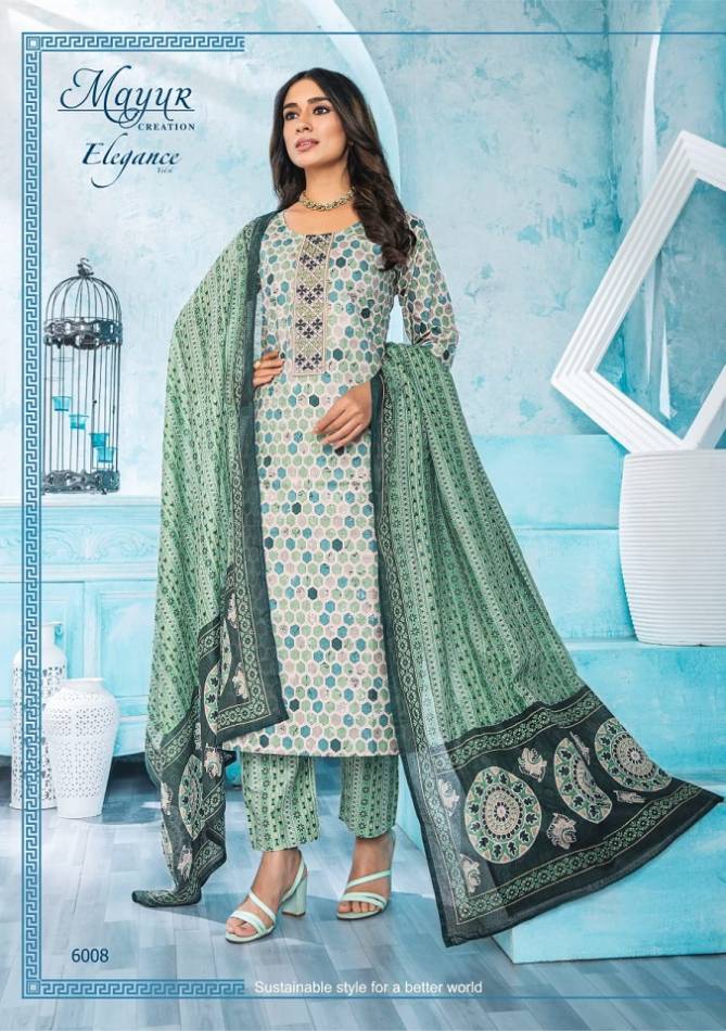 Eligance Vol 6 By Mayur Embroidery Neck Cotton Dress Material Wholesale Shop In Surat